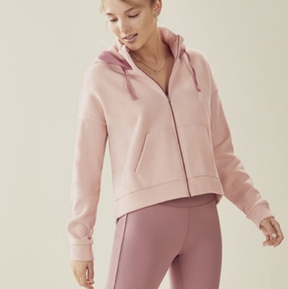 Fabletics x Demi Lovato Workout Cropped Pink Zip Hoodie Jacket XXL - Picture 2 of 15
